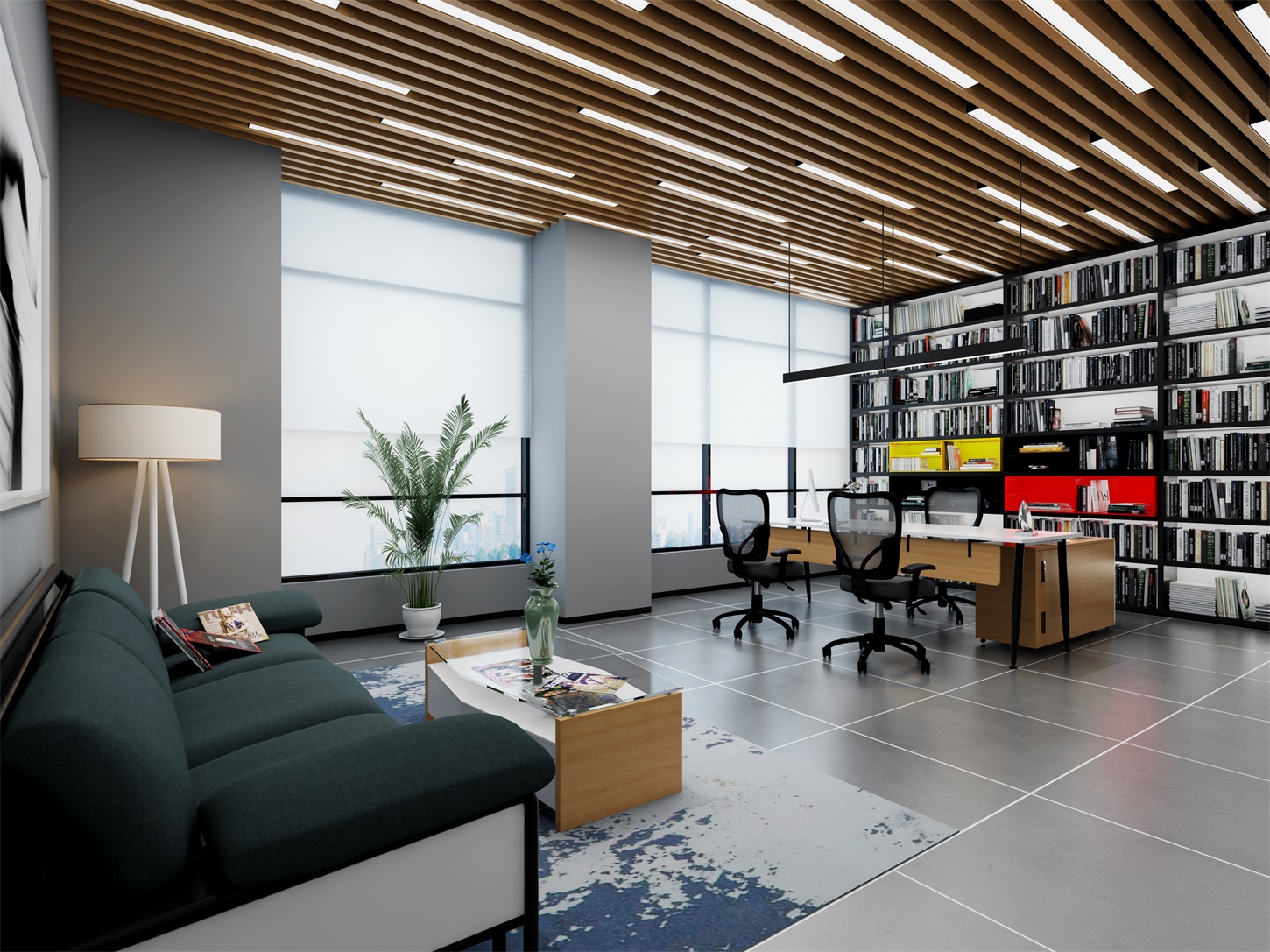 马鞍山1200㎡现代工业风整层办公室工装装修项目(图1) hefei-office-2500ping-decoration (2).jpg